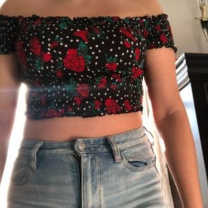 Crop Off Shoulder Top
